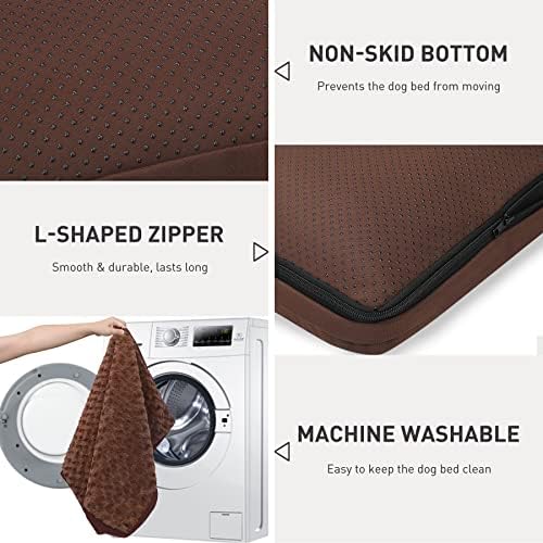 KSIIA Washable Dog Bed for Crate Waterproof for Medium Dogs,29x18 in,Brown - Image 5