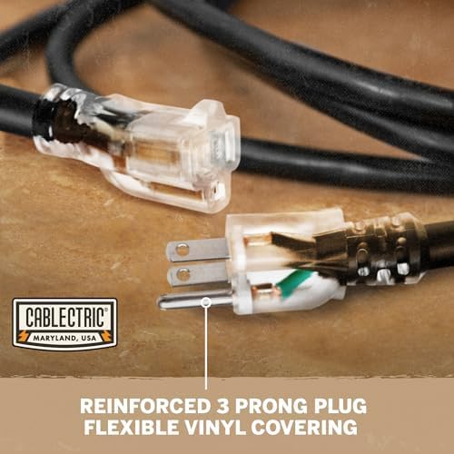 25 Ft Black Oil Resistant Extension Cord - Image 3