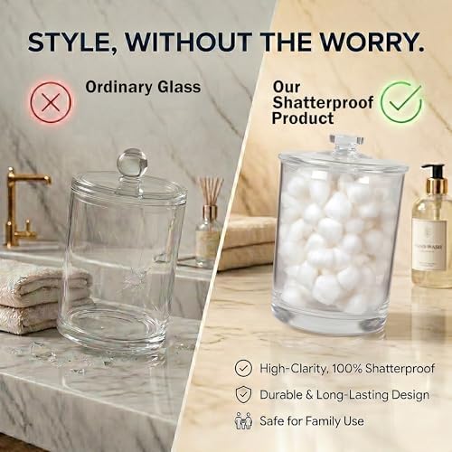 ForPro 60oz Clear Acrylic Apothecary Jar with Lid, 7.75" x 5" Canister - Image 5
