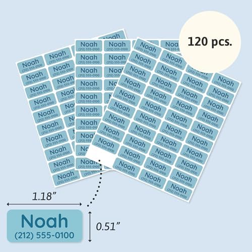 TeddyLabels - Clothing Labels for Nursing Home (120) – Self-Adhesive Name Tags for Clothes and Personal Items. Personalized Labels for Daycare, Nursing Homes, and Laundry Use - Blue - Image 6