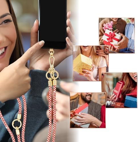 Crystal Phone Strap Crossbody and Wrist Lanyard, Anti Theft Layered & Wrist Strap Cell Phone Neck for Women - Image 6
