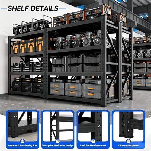 Heavy‑Duty Metal Garage Shelving Unit, 3000 LBS Total Load Capacity - Image 6