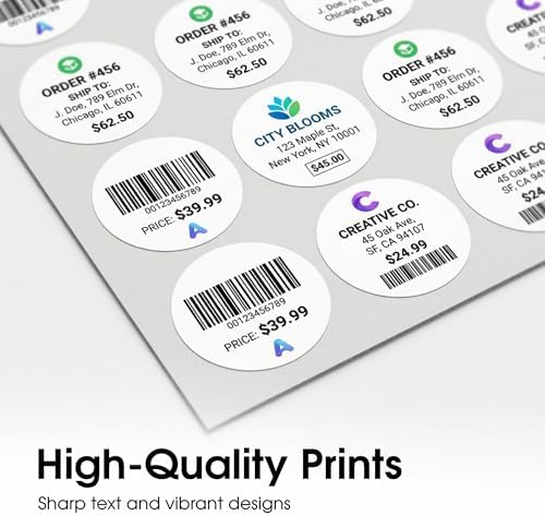 2" Round Labels for Laser & Inkjet, Spartan Industrial Template C004 - Image 6