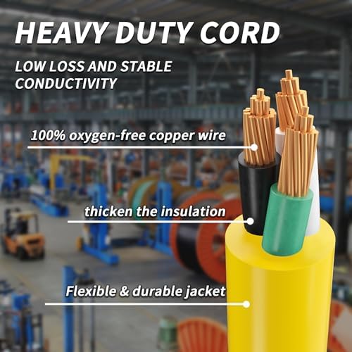 PlugSaf 2 FT 12 Gauge Yellow Heavy Duty Outdoor Extension Cord Waterproof - Image 3
