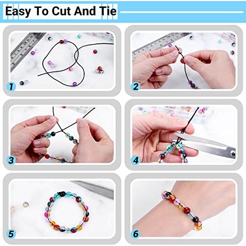 Elastic String Cord, Selizo 2 Pack Stretchy String for Bracelets, Necklace, Beading, Jewelry Making and Sewing (1.2 MM, 109 Yards, Black & White) - Image 6