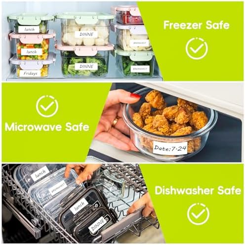 1200 Blank Removable Freezer Labels with Perforation Line for Easy Distribution and Use. Waterproof and Oil-Resistant, Suitable for Food Containers, Jars, and Kitchen Organization.(1 "x 3") - Image 5