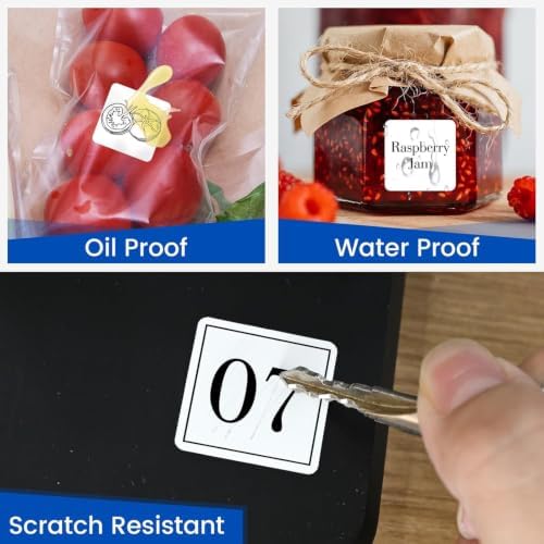 LLIKED 10 Rolls 13800 Pcs 1x1 Square Removable Thermal Labels No Residue - Image 5