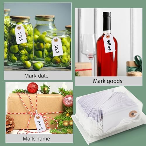200 Pieces White Sale Tags with String Attached 2.8 x 1.5 inch Sale Tag String Tag with Reinforced Hole Shipping Tags for Office Gift Hang (Pack of 2) - Image 6