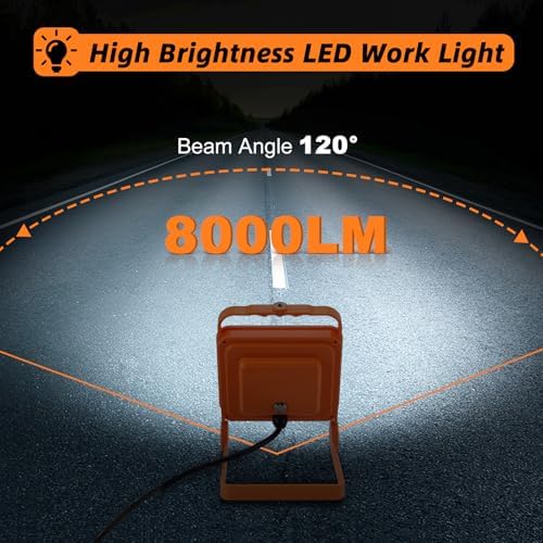 2-Pack LED Work Light with No Burn Risk, 10FT 18AWG US Plug Cord - Image 6