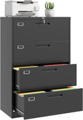 File Cabinet 4 Drawer, Lateral Filing Cabinet by ZAOUS