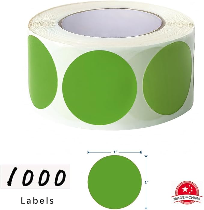 SHYGO® 1“ Green Circle Dot Stickers Color Coding Labels - Image 2
