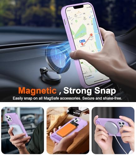 Temdan Magnetic Compatible with iPhone 12 Pro Max Case, [Built-in Invisible Kickstand][Compatible with MagSafe][Military Grade Shockproof] Slim Translucent Matte Phone Case for iPhone 12 Pro Max 6.7" - Image 5