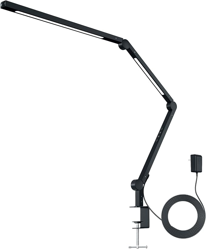 MediAcous LED Desk Lamp with Clamp, Dual Light Desk Lamp with Swing Arm - Image 8