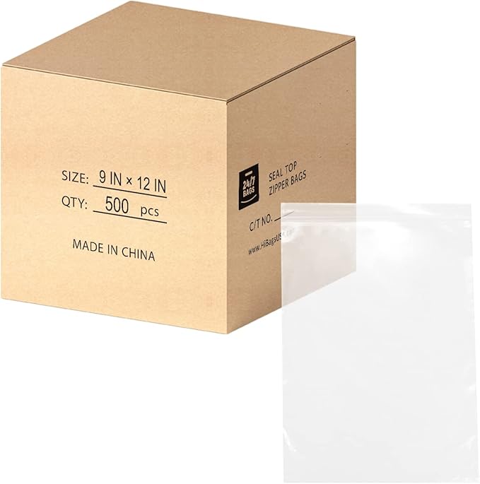 9" X 12" 2 Mil Clear Reclosable Zip Plastic Poly Bags by 247BAGS