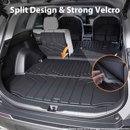 Prosheve Cargo Trunk Mat with Backrest Mats for 2026 Toyota RAV4 PHEV,All Weather Protection TPE Custom Fit Cargo Liner Telluride Accessories,Black - Image 3