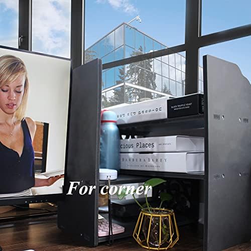 YGYQZ Adjustable Desktop Shelf Organizer, 3-Tier Desk Shelf, Black - Image 2