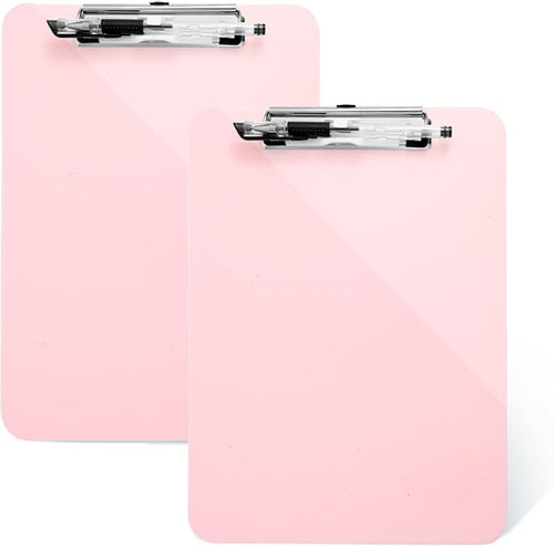 2 Pack Pink A4 Clipboard with Pen Holder, Standard Letter Size, Heavy Duty Clip by TFDLCGzm