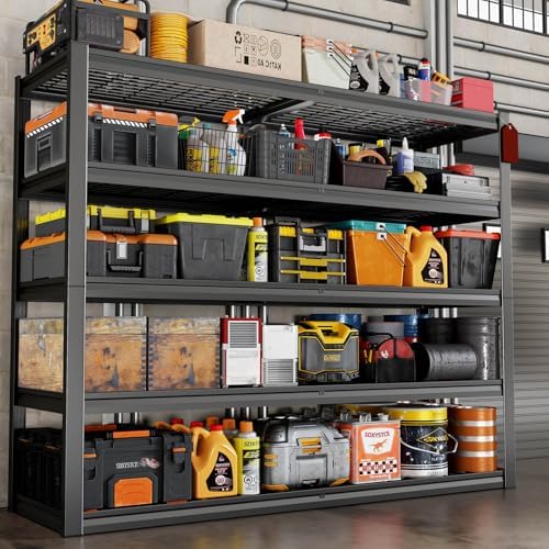 68" Wide Garage Shelving Unit, 68" W x 18" D x 78" H, 5 Tier Heavy Duty Garage Storage Shelves, Industrial Adjustable Shelves for Basement Warehouse, Commercial Shelving, 2 Pack by SKZNSA