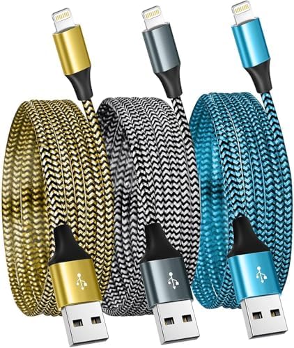 SHUSEL USB Lightning Cable,MFi Certified iPhone Charger Cord (3-Pack,10FT) by SHUSEL