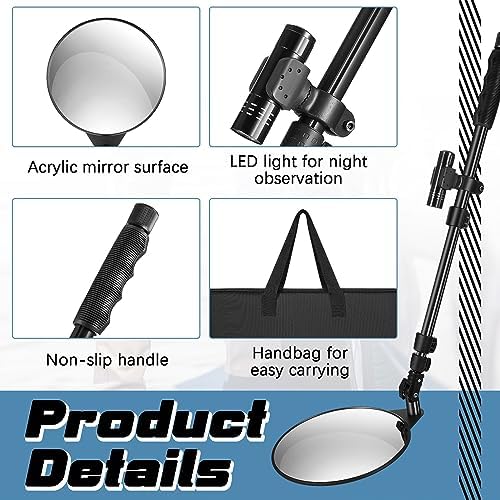 Barydat 2 Pack 8 Inch Under Vehicle Inspection Mirror - Image 3