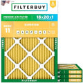 Filterbuy 18x20x1 Air Filter MERV 11 Pet & Allergy Defense (4-Pack) by Filterbuy