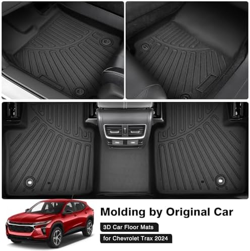 Powerty Floor Mats for 2024 2025 2026 Chevrolet/Chevy Trax All Weather 3D TPE Anti-Slip Car Liners for 1st & 2nd Row Accessories - Image 2
