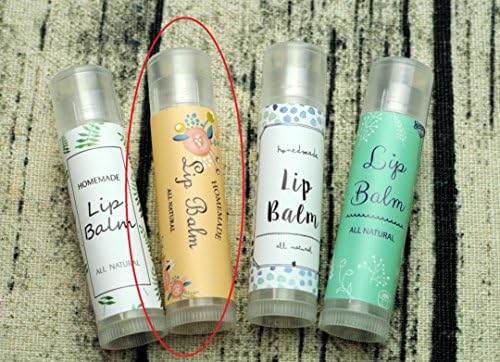 Homemade Skincare Products Adhesive Labels Stickers for Lip Balm Handcream Candle Container Tubes 20pcs (T Lip Balm - Pastel Orange) - Image 3