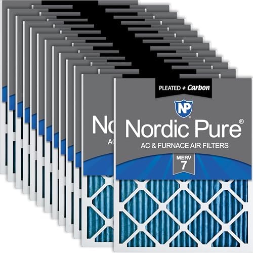 Nordic Pure 18x20x1 Pleated MERV 7 Plus Carbon Air Filters 24 Pack by NordicPure