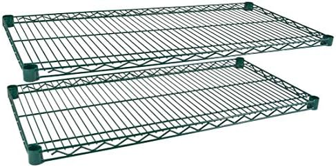 Green Epoxy Wire Shelf |Pack of 2 Shelves| for Storage in Humid Environments | Ideal for Restaurants, Stores, Businesses and Homes (Green Epoxy Wire Shelves, 18''W x 60''L) by Regal+Altair