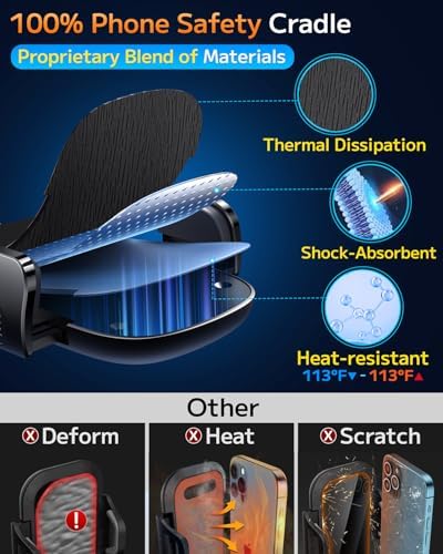 Qifutan Dash Mounted Phone Holders for Your Car Dash Phone Mount for Car Dashboard Air Vent Multi-Mount 3 in 1 Vehicle Windshield Holder Compatible Multi-Device Clip Desk Mount - Image 4