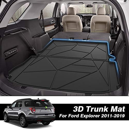 KUST Trunk Cargo Mat for 2011-2019 Ford Explorer, Rear Cargo Trunk Liner for Explorer Accessories All Weather Protection TPE Rubber Raised Edge - Image 2
