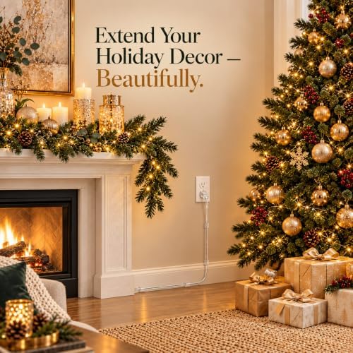 3.2 Feet Clear Extension Cord Indoor Thin, Male to Female, 2 Pack - Image 2