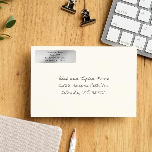 Silver Foil Personalized Return Address Labels Without Dispenser - Roll of 250 Custom Stickers - Image 2