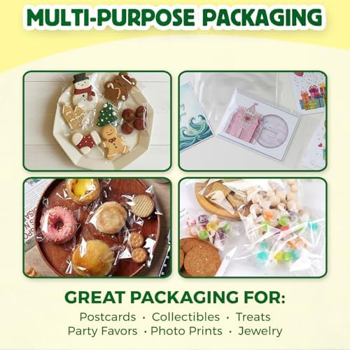Seal Fresh Self Sealing Cellophane Bags - 5" x 7" (1000 Count) - Clear Plastic Resealable Cello Bag - Cellophane Treat Bags, Cookie Bags for Packaging, Candy bags, Cello Bags, Pastry Bags - Image 5