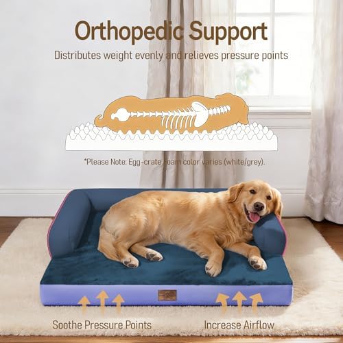 Comfort Expression Washable Dog Bed with Bolster for Medium to Large Dogs - Image 2
