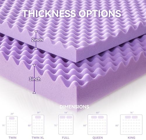 SINWEEK 3.8 Inch Egg Crate Memory Foam Mattress Topper Queen Size, Soft Mattress Pad for Back Pain Relief, Bed Topper, CertiPUR-US Certified - Image 7