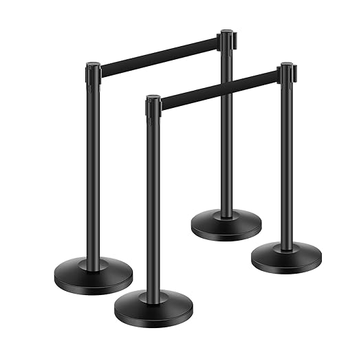 VEVOR Stanchion Post, Carbon Steel Black Stanchions Queue - Image 9