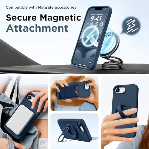 GolbinBox Magnetic for iPhone 17e/16e Case, Silicone Cover, Dark Blue - Image 4