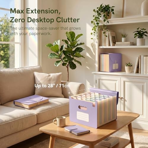 ABC life 26 Pockets Accordion File Organizer, Dusty Lavender - Image 7