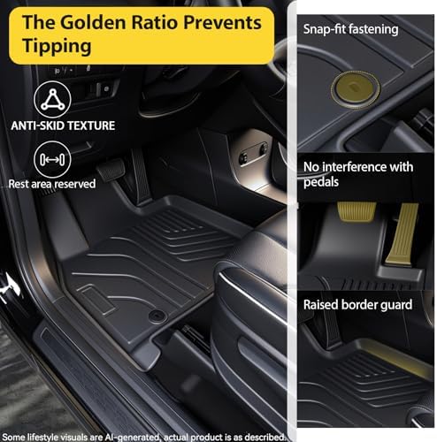 Prosheve Floor Mats & Cargo Liner Set for Hyundai Palisade 2020-2026 7/8 Passenger (2020-2025 Hyundai Palisade Floor Mat) - Image 2