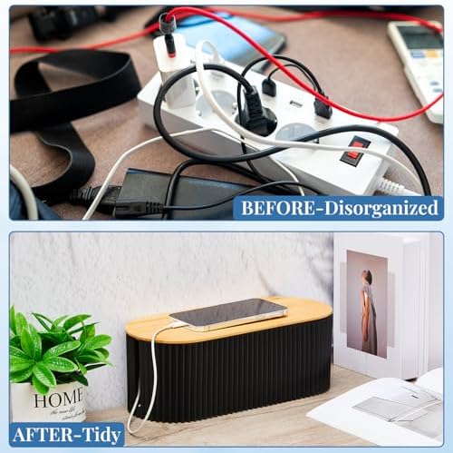 2 Pcs Cable Management Box, Fits Most Power Sockets, 11.8x5.1x4.3 in - Image 4