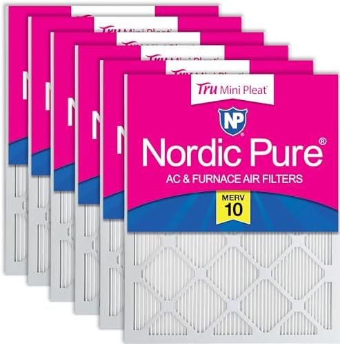Nordic Pure 18x20x1 Tru Mini Pleat MERV 10 AC Furnace Air Filters 6 Pack by NordicPure
