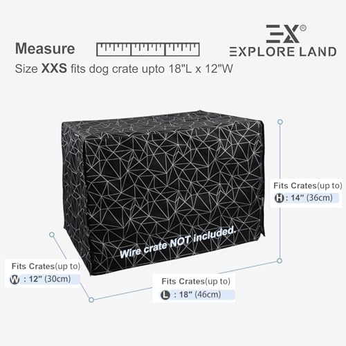 Explore Land Pattern Dog Crate Cover, 18 Inches (Brief Polygonal) - Image 2