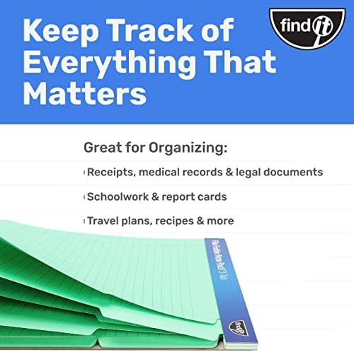 Find It File Folder Notepad - Pack of 12-9.5 x 12.5 Inch Notebook Organizer Folders for Filing, Document, and Clipboard Organization - Green - Image 5