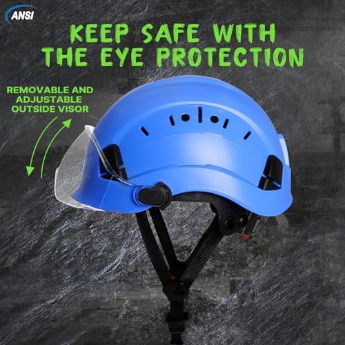 Aolamegs Construction Hard Hat with Visor and Chin Strap for Men,ANSI Z89.1 - Image 3