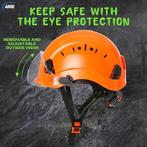 Aolamegs Construction Hard Hat with Visor and Chin Strap for Men,ANSI Z89.1 - Image 3