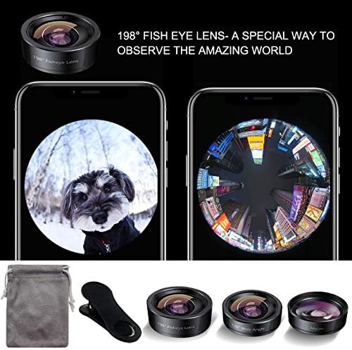 KEYWING 3in1 Phone Camera Lens Kit Fisheye+Wide Angle+Macro Lens for iPhone - Image 5