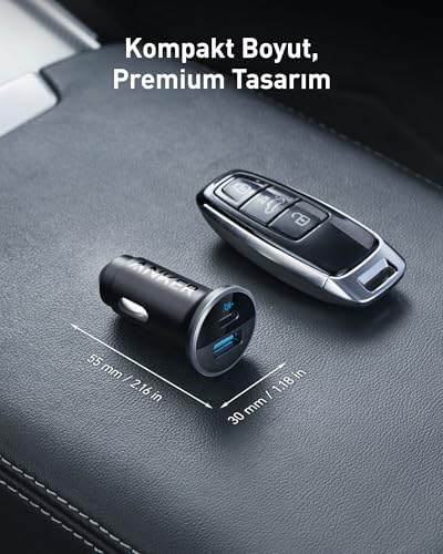 Anker 323 52.5W USB C Car Charger with 30W PowerIQ 3.0 Fast Charging - Image 3