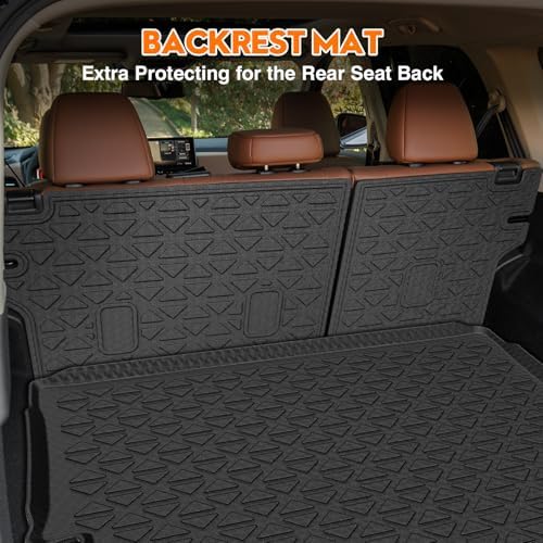 KUST Trunk Cargo Mat for Nissan Rogue 2021-2025 2026, TPE Rubber Cargo Liner with Backrest Mat for Rogue Accessories Rear Trunk Liner High Edge - Image 4