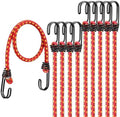 24" Elastic Bungee Cords with Hooks: 10 Pcs Bungee Cords Heavy Duty Outdoor, Bungie Cord Bundle Assortment with Metal Hook, Bungee Straps for Kayaking, Camping, Garage Storage by ELEAD
